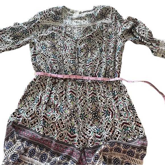 AMERICAN RAG Floral Print 3/4 Sleeve Women's Romper Size Medium‎ NICE!! - Picture 7 of 9